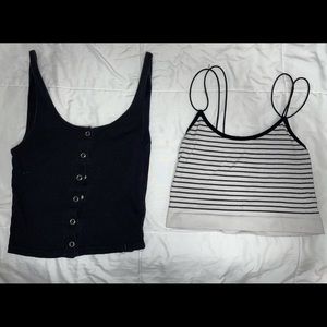 h&m black tank top and F21 striped seemless tank top